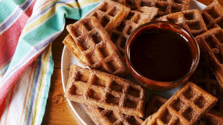 cara membuat waffle - churro waffle