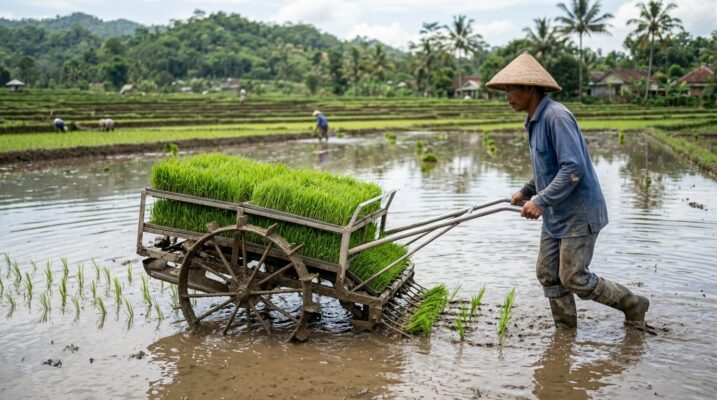 Perbedaan Rice Transplanter Model Tarik dan Otomatis